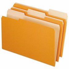 PENDAFLEX COLORED FILE FOLDERS 1/3 CUT TOP TAB LEGAL ORANGE/LIGHT ORANGE 100/BOX