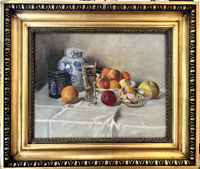 Unknown Artist 20th Still Life with Fruit and Porcelain
