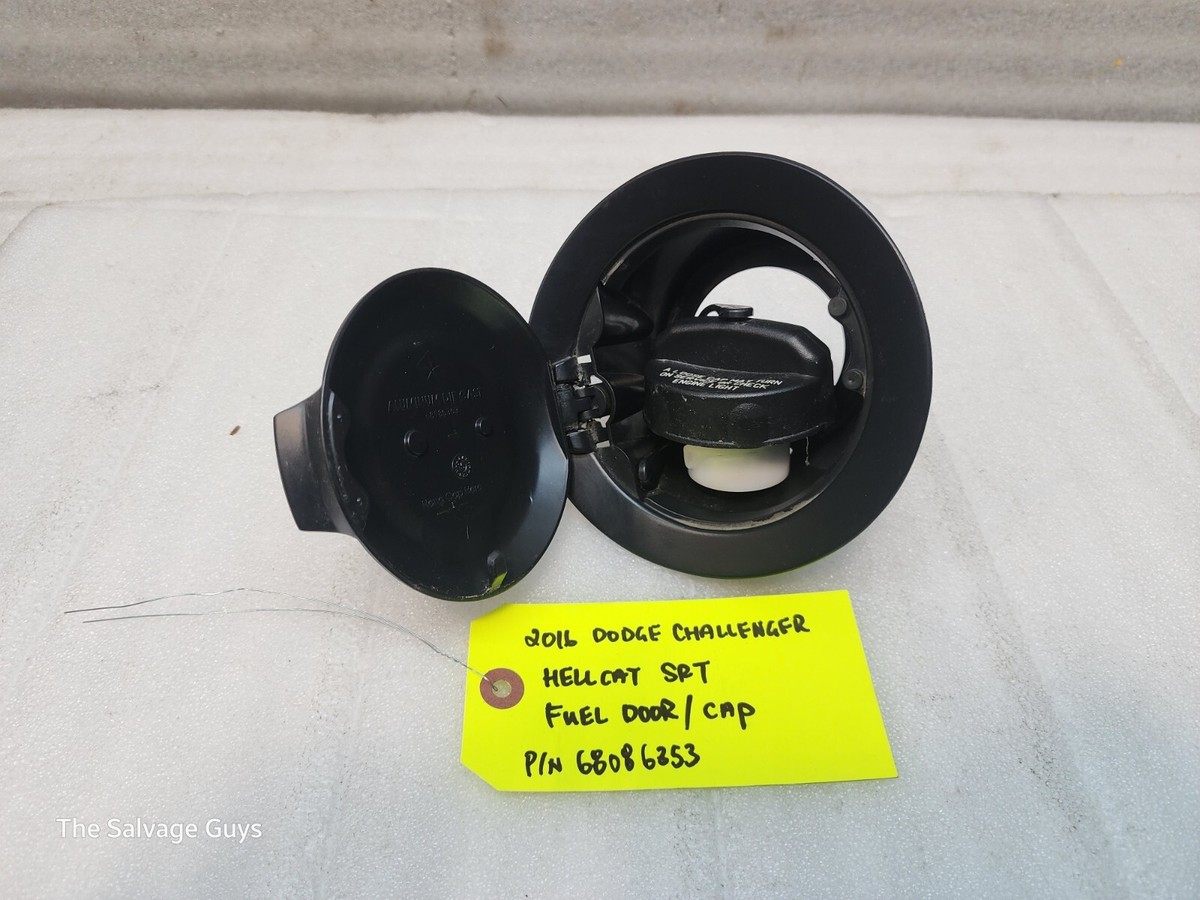 16 DODGE CHALLENGER HELLCAT SRT OEM BLACK FUEL DOOR CAP 68086353