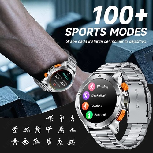 Military Smart Watch for Men Call Receive/Dial Fitness LED Flashlight Waterproof - Picture 6 of 13