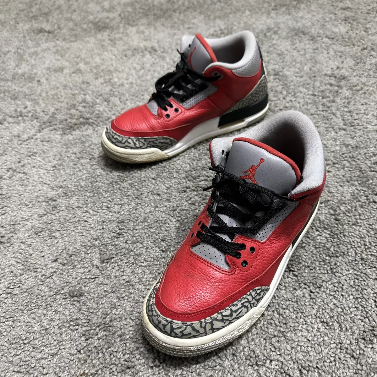 Air Jordan 3 Retro Red Cement Basketball Shoes