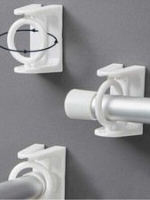 White Towel Rail / Rod Bracket End ~ swivel 360 degrees support ends holder