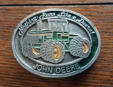 JOHN DEERE Belt Buckle Tractor 2296 "Nothing Runs Like a Deere" Oval Farm