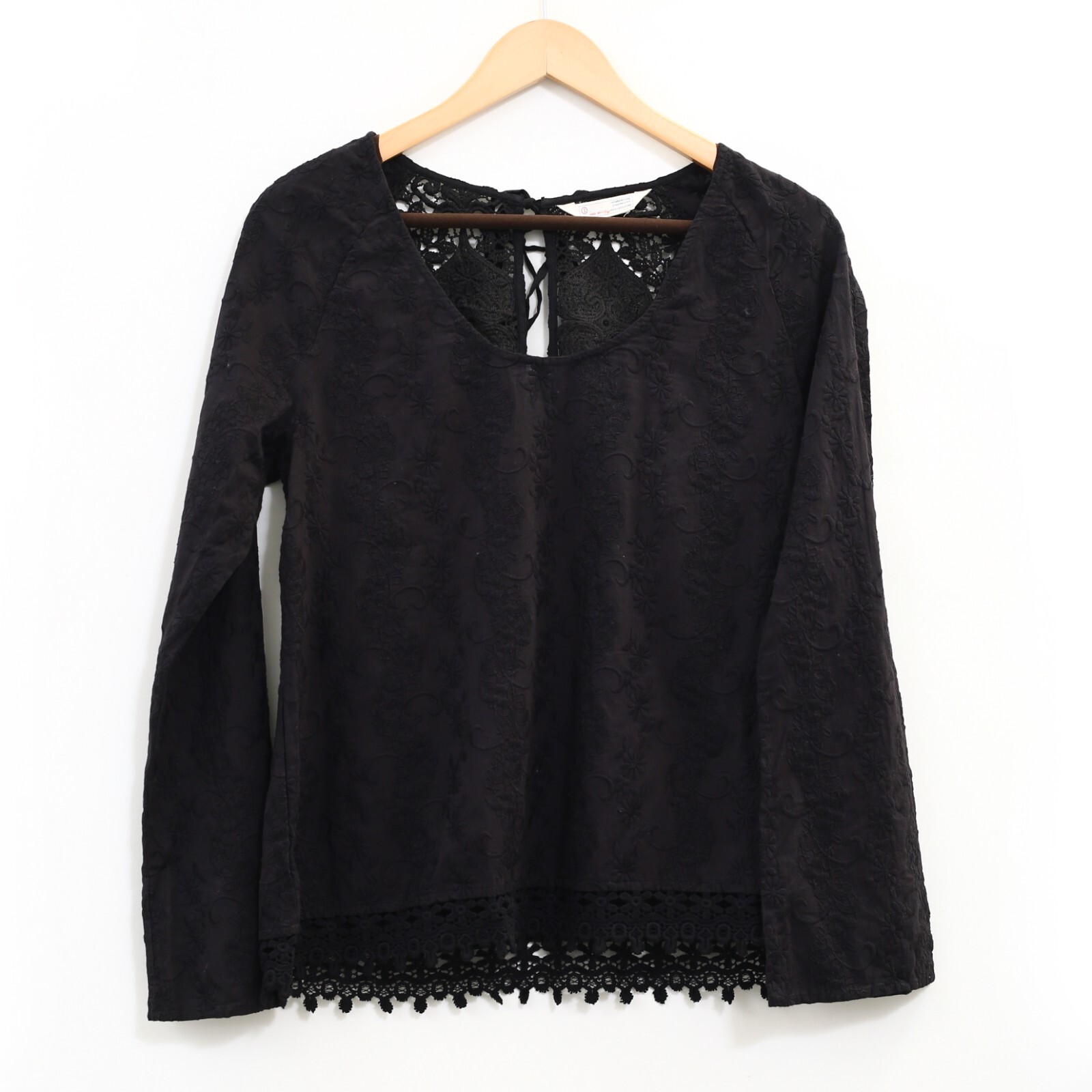 Odd Molly Anthropologie Embroidered Blouse Top Floral Crochet Cotton S-1