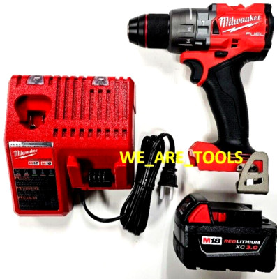 Milwaukee FUEL 2904-20 Hammer Drill, (1) 48-11-1828 3.0 Battery, Charger M18