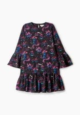 Stella McCartney Kids Girls Mushroom Galaxy Space Black Dress Long Sleeves Sz 12