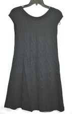 Zara Womens Black Scoop Neck Sleeveless Casual Tight Knit A-Line Sweater Dress S