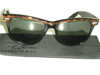 VINTAGE B&L RAY BAN W0530 UWAS BLACK/TORTOISE TRIM WAYFARER II