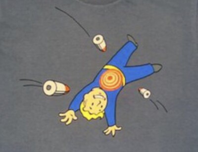 Fallout Vault Boy Tee Of The Month Limited Edition  Moving Target  #47 Sz Medium