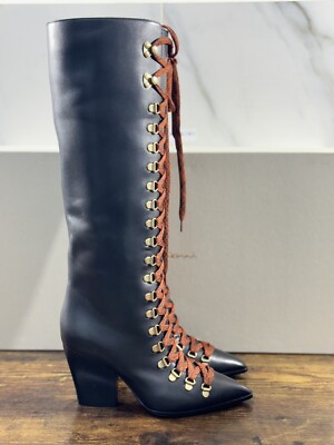 Santoni Stiefel Damen Leder Schwarz Casual Luxury Boot Frau Santoni 40