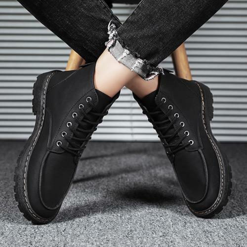 black lace up non slip shoes
