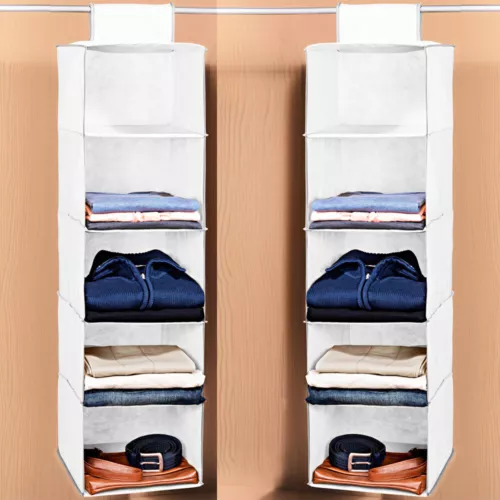 2x Fächer Hänge Organizer Hängeregal Hängeaufbewahrung Schrank Ordnungssystem