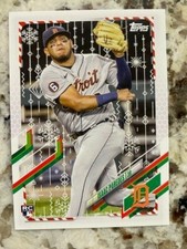2021 TOPPS HOLIDAY EDITION METTALIC ROOKIE CARD TIGERS ISAAC PAREDES #HW120