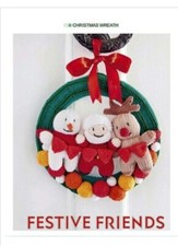 Festive friends wreath / toys reindeer snowman santa knitting pattern copy