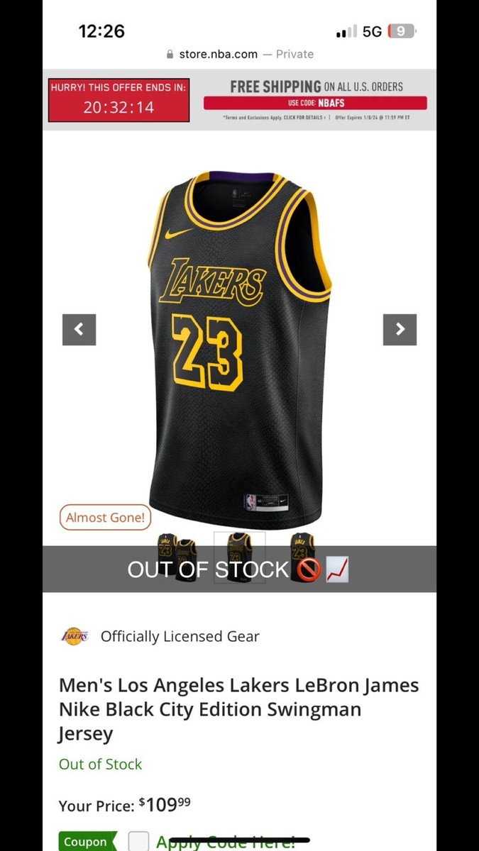 City Edition Lakers Black Stripe 2021 Los Angeles Lakers LeBron