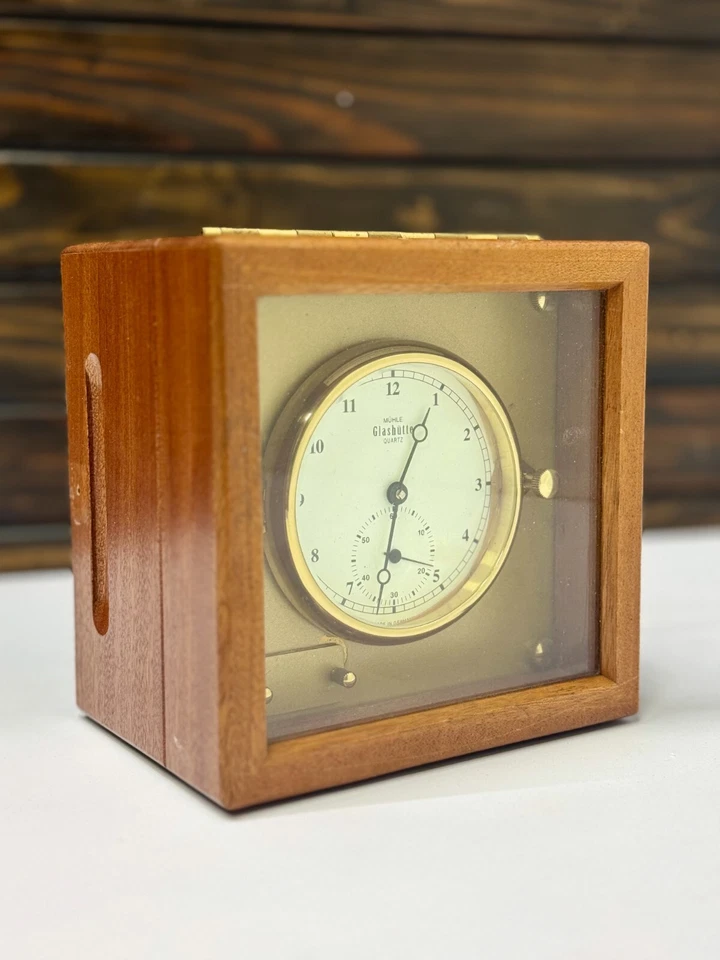 Antiguo Reloj Cronómetro Cuarzo Muhle Glashutte | Madera Marítima | Hecho en Alemania Foto 4 de 4