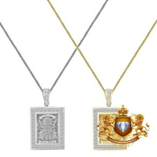 Pequeño Colgante Narco Dije Jesús Malverde Sinaloa Plata Real 1.25' + Cadena Cuerda
