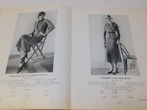 1933 MINERVA STYLE BOOK VOL 32 Knitting Crochet Fashion Patterns Instructions - Picture 6 of 9