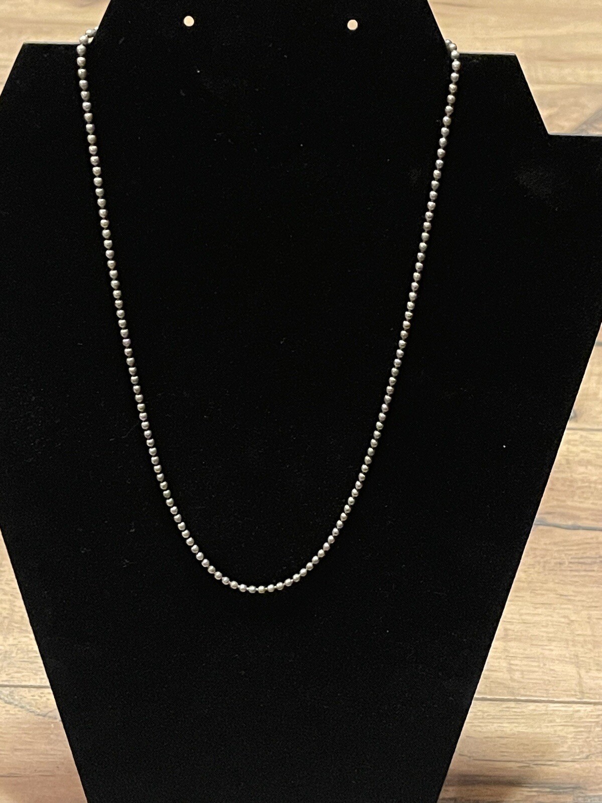 Solid Sterling Silver Beaded Ball Chain Necklace … - image 2