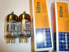 Matched Pair Prestige Siemens E88CC / 6922 Tubes, Gold Pin, NOS Ratings