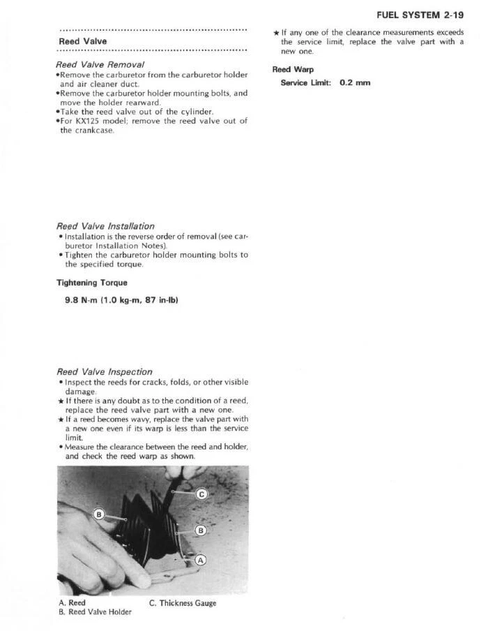 Manual de taller de reparación de servicio Kawasaki KX125 KX 125 USB 1988-2004 Foto 4 de 4