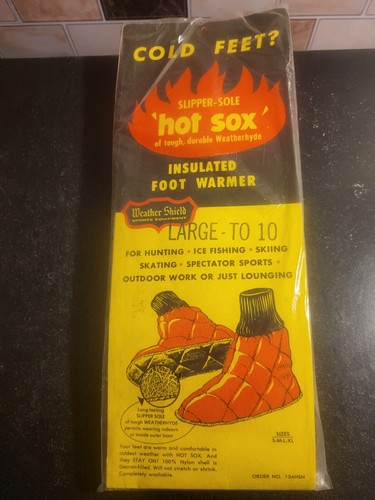 Antique Weather Shield Hot Sox Insulated Foot Warmer New/Sealed Size L Hunting - Picture 2 of 2
