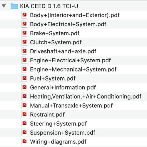 Kia Cee'd 2012-2018 Workshop Manual - Picture 2 of 7