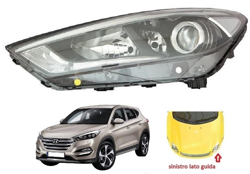 AFTERMARKET FARO FANALE PROIETTORE SX C/LUCE DIURNA A LED HYUNDAI TUCSON 2015-2018 ALOGENO