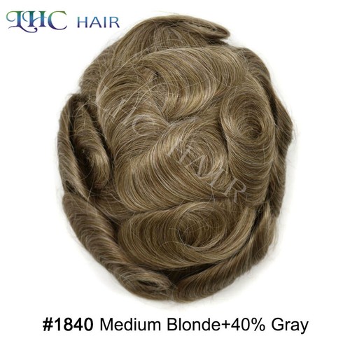 Toupee For Men Hair Replacement System Swiss Lace Front Natural Human Hairpieces - Picture 73 of 78