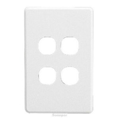 Clipsal 4 Gang Aluminium Coverplate - CLIC2034CBA - Brushed Finish