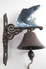Cloche de Jardin Cloche Murale Poisson Pêcheur Fonte Eisenglocke Navire