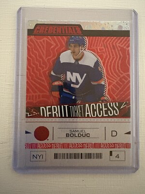 2023-24 Upper Deck Credentials Samuel Bolduc Debut Ticket Access Red RC #/349