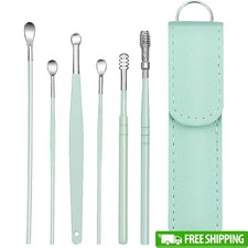 6 Pcs Ear Wax Removal Kit Stainless Steel Ear Cleaner Portable Tools Adults Kids