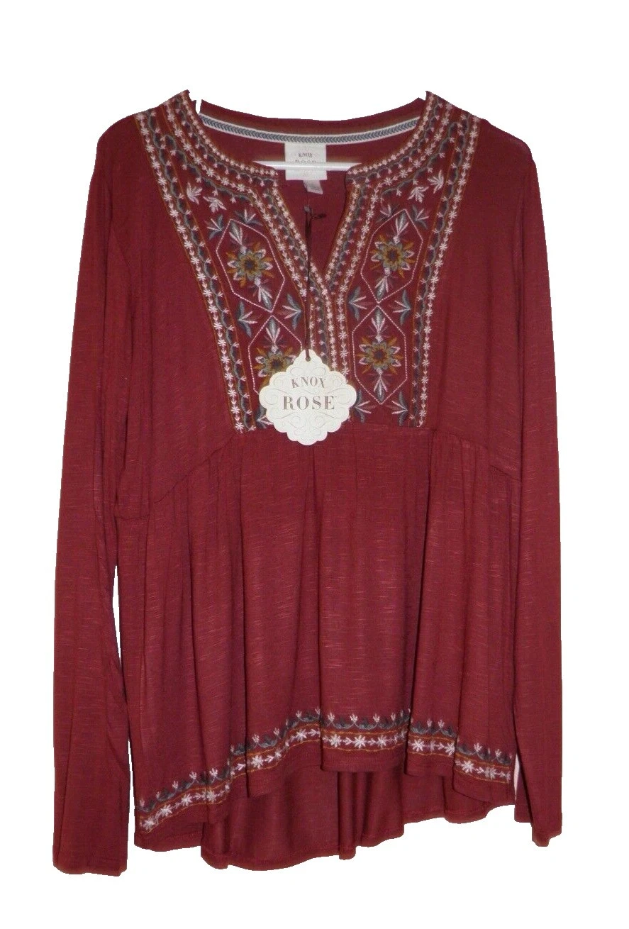 Camisetas Marrón Bordado para Mujeres