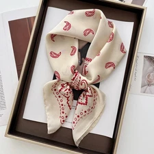 Luxury New Design Satin Print Scarf Women Scarves Bandana Hijab Neckerchief Shaw