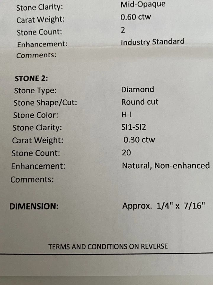 蓝黄玉和钻石耳环全新带评估约3000美元 — 第 4/4 张图片