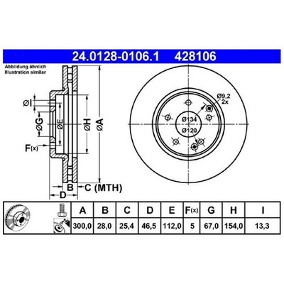 2x Bremsscheibe vorne für Chrysler Crossfire id77712