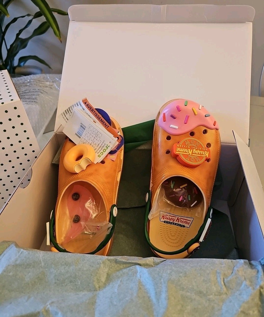 CROCS Krispy Kreme Classic Clog Golden Hour 211443 with Jibbitz