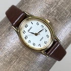 Vintage Seiko Spirit Women 4N21-5200 Dress Leather Oval Quartz 18mm Watch 6 1/4"