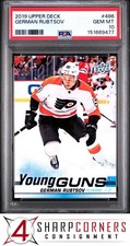 2019 UPPER DECK #486 GERMAN RUBTSOV RC YOUNG GUNS FLYERS POP 3 PSA 10