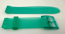 To Fit Swatch Strap 17mm Green. New. (#182)
