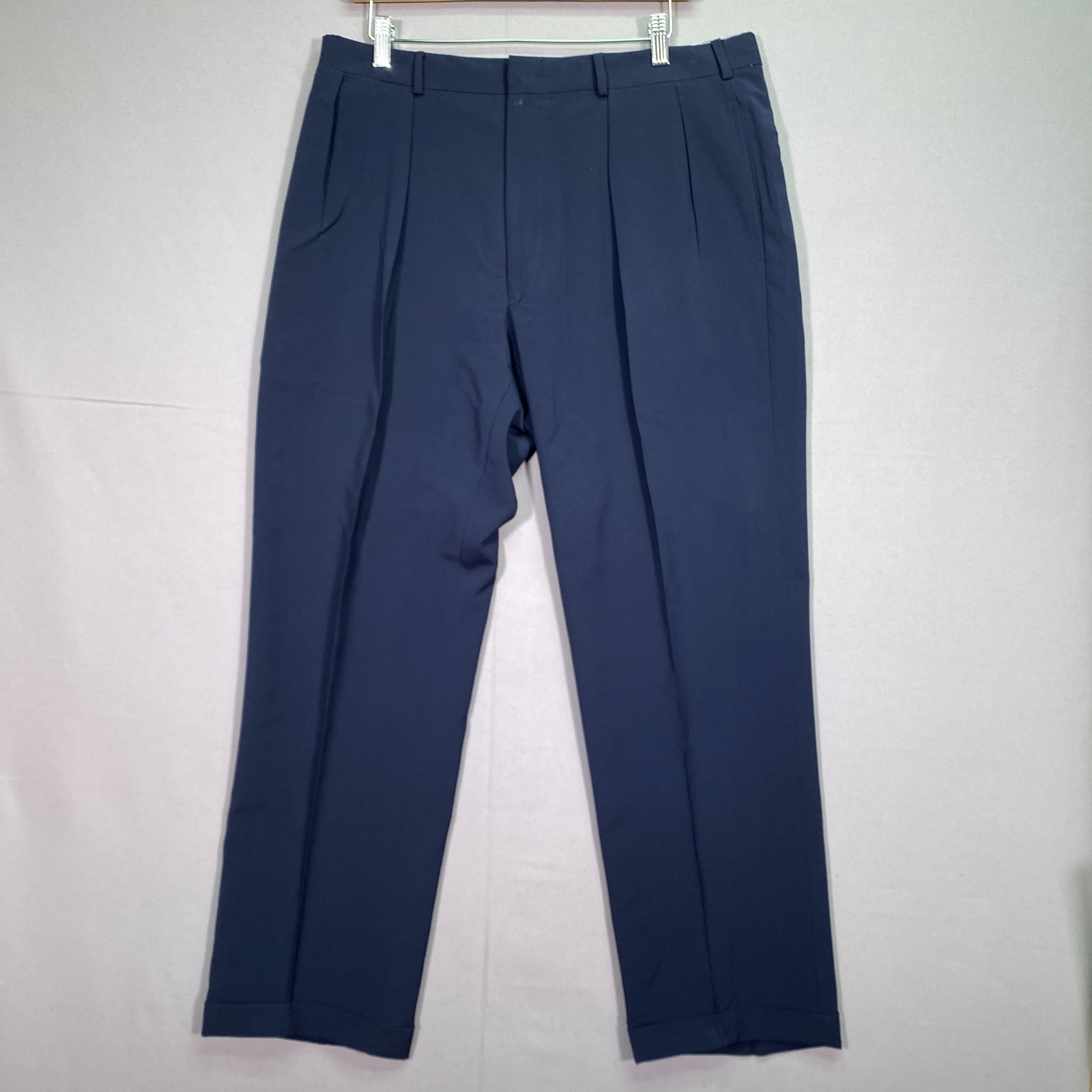 Vtg Polo Ralph Lauren Mens 35x31 Dress Pants Slacks Cuffed Pleated Navy