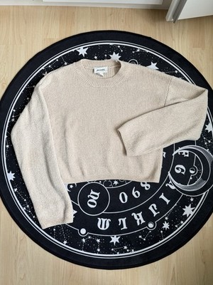 Monki Damen Pullover Pulli Creme Beige Crop 36 S