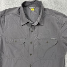 Eddie Bauer Travex Men's TM Gray Long Sleeve Button Up Shirt Outdoor Hiking Camp