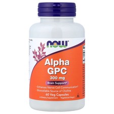 Now Foods Alpha GPC 300 mg 60 Veg Capsules GMP Quality Assured