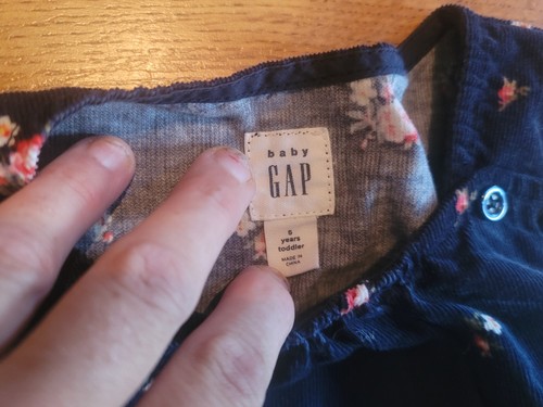 Baby GAP Navy Corduroy Jumper Dress Girls Size 5 - Picture 3 of 3
