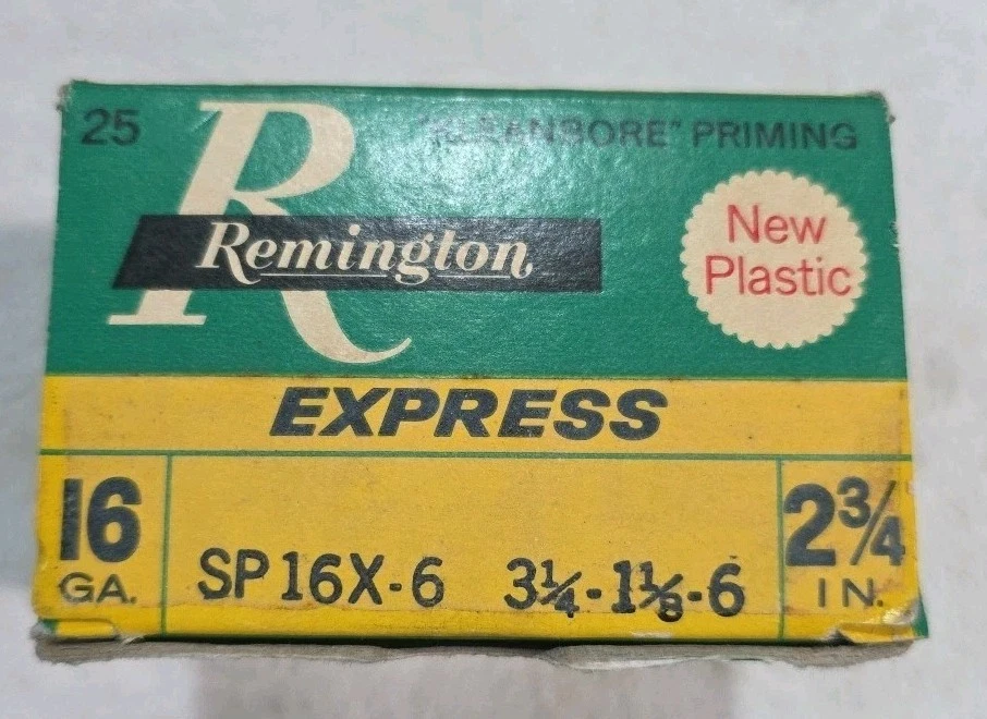 Vintage REMINGTON EXPRESS "KLEANBORE" EMPTY 16 GAUGE SHOTGUN SHELL BOX - Image 4 of 4