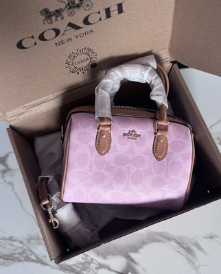 Coach Mini Rowan Crossbody Bag Powder Pink In Signature Charms  CEK79 NEW Gift