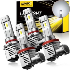4pcs 9005 H11 Headlight LED Combo Low High Beam Fog Light Bulbs DRL 6500K White
