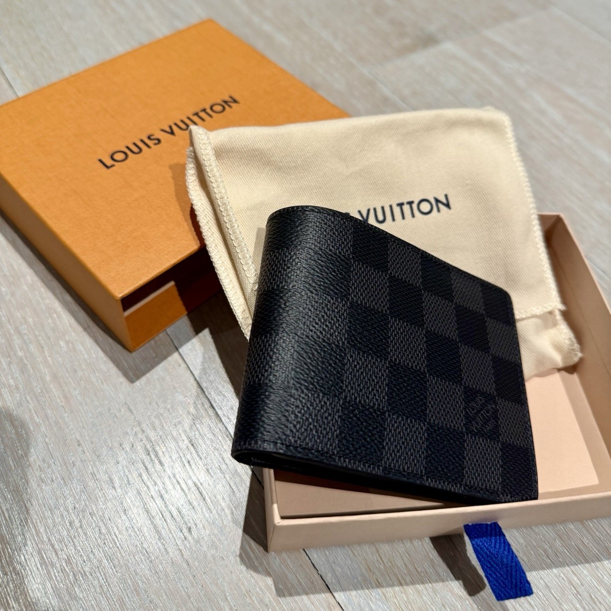 Louis Vuitton Damier Graphite Wallet Mens Bifold Black LVParis w